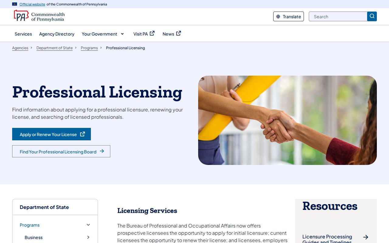 Berks County residents directory Pennsylvania professional licensing information