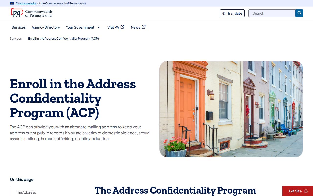 Berks County neighbors Pennsylvania Address Confidentiality Program information