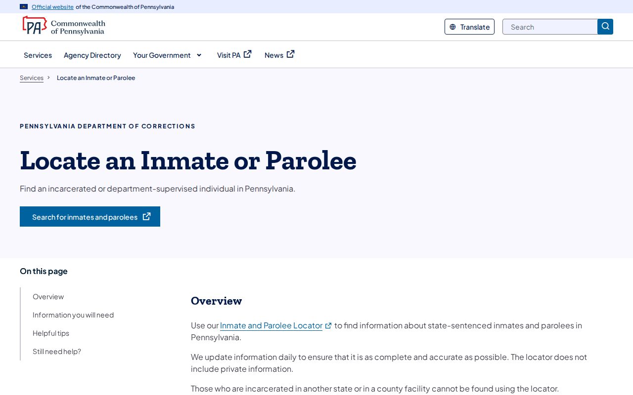 Berks County neighbors Pennsylvania inmate and parolee locator