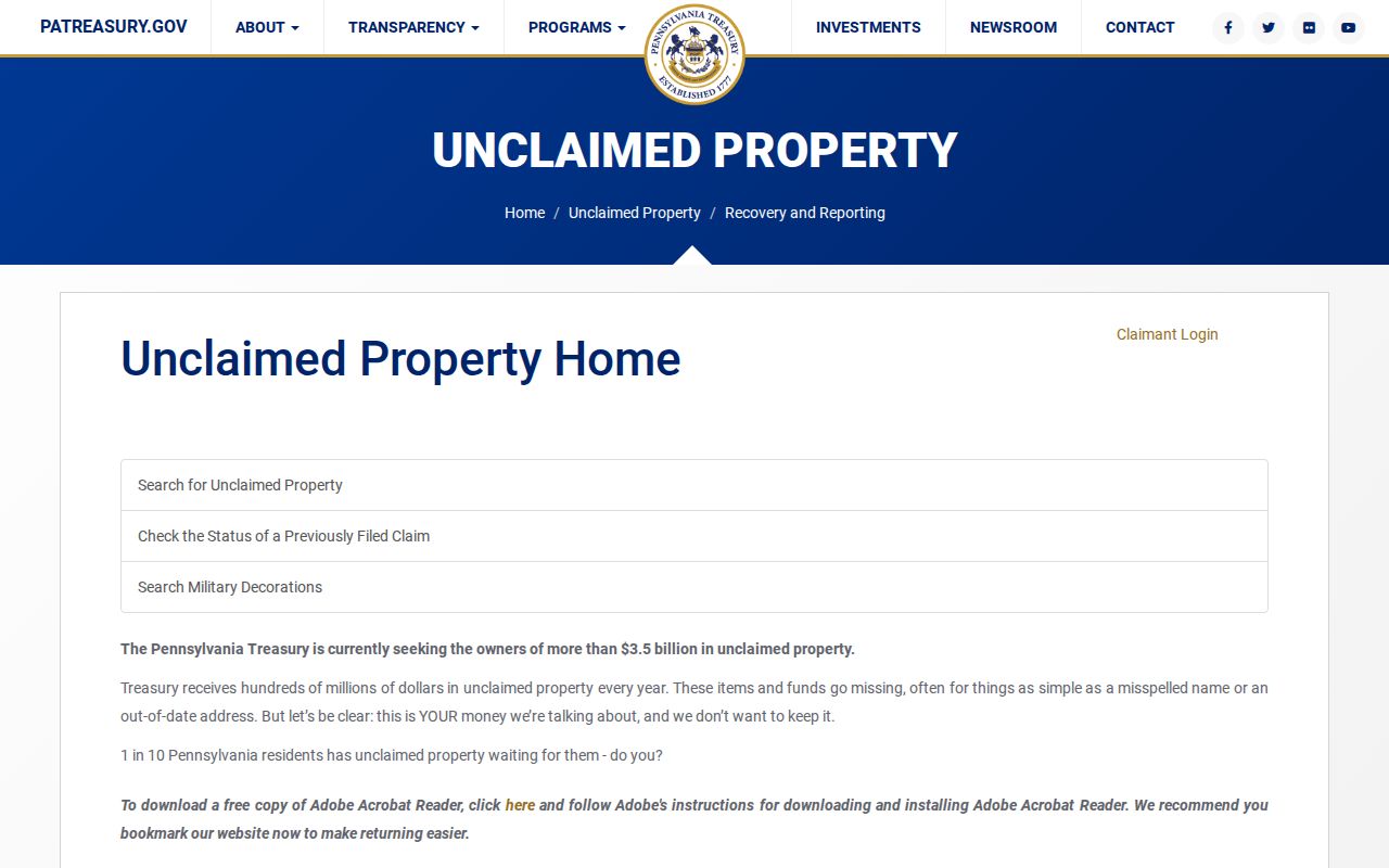Berks County resident lookup name lead at Pennsylvania Treasury