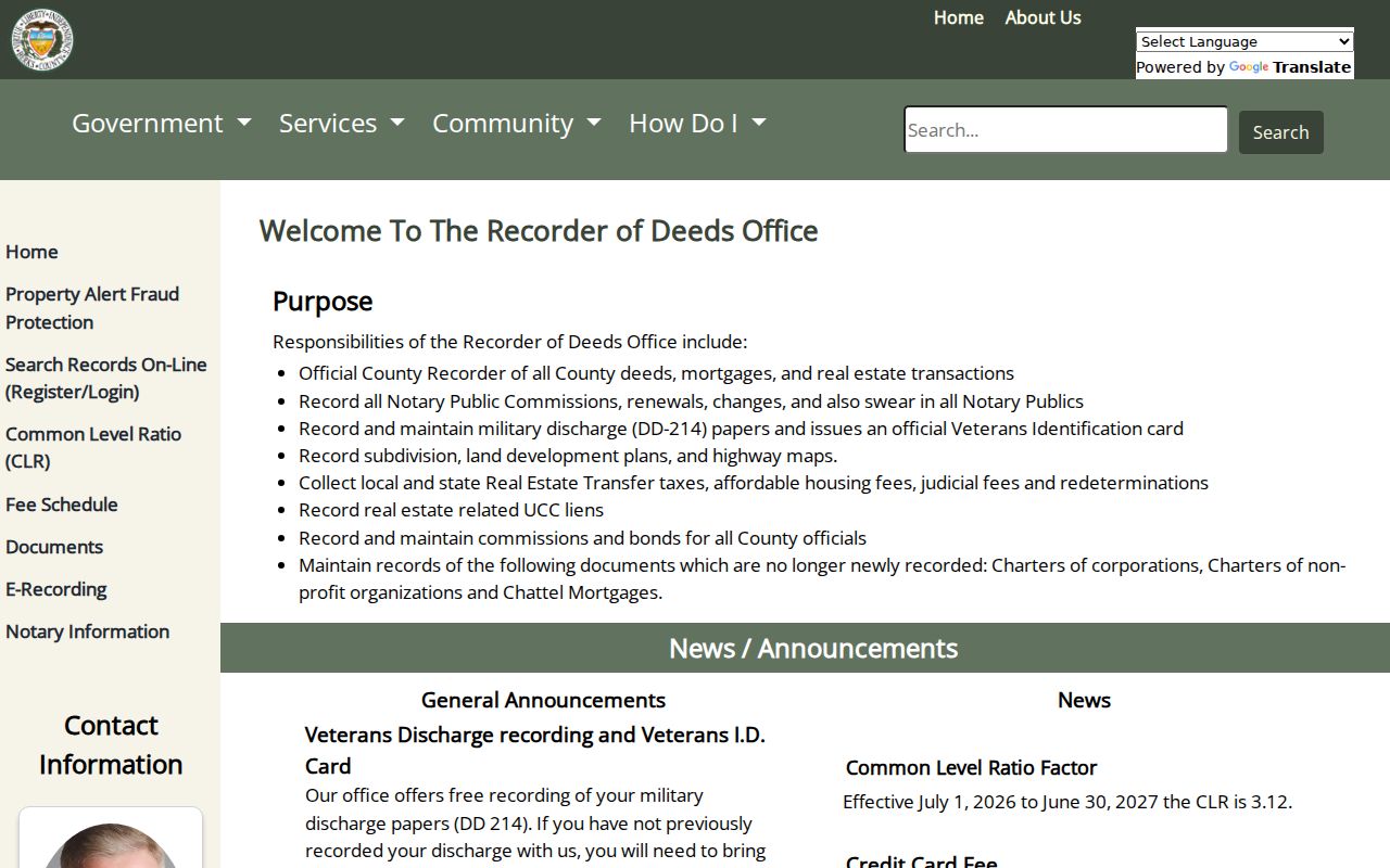 Berks County ZIP code directory Recorder of Deeds office information